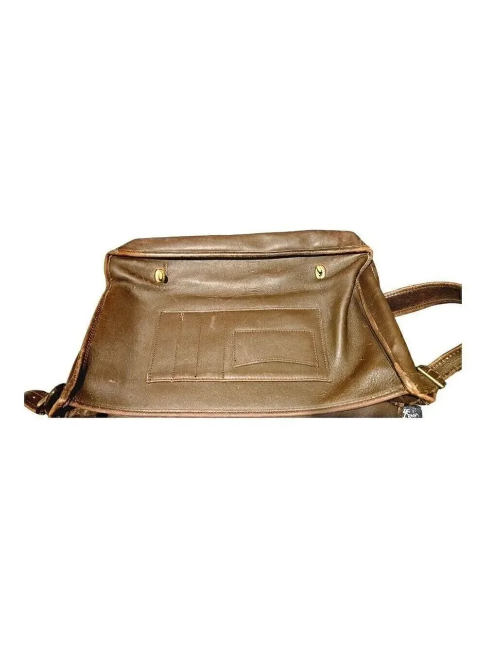 Coach Unisex Brown Leather Adjustable Shoulder Strap Flap Closure Messenger Bag